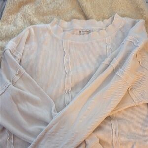 We The Free Off-White Ribbed Top
